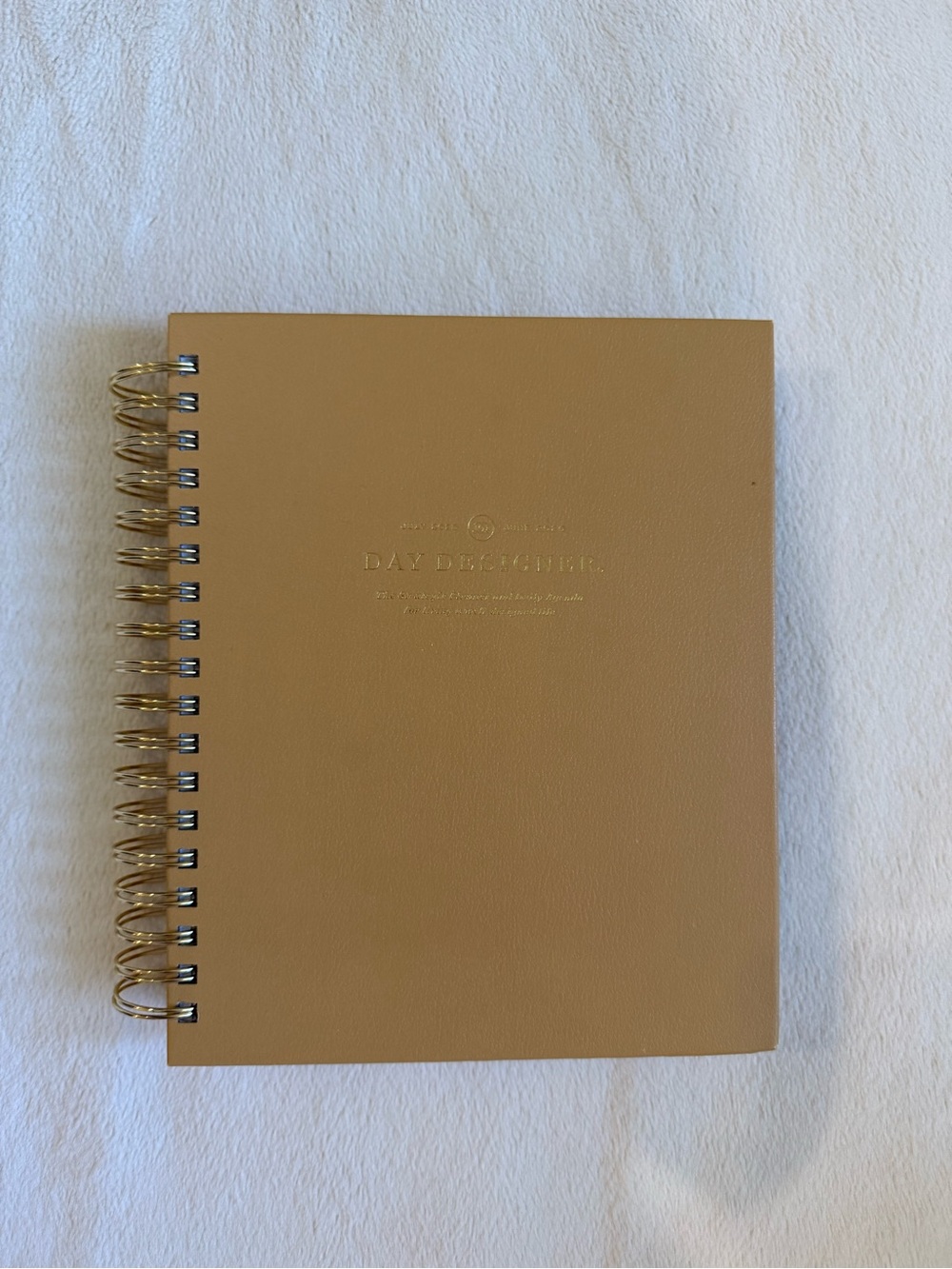 Day Designer Spiral Planner - Carmel Latte Pebble Texture